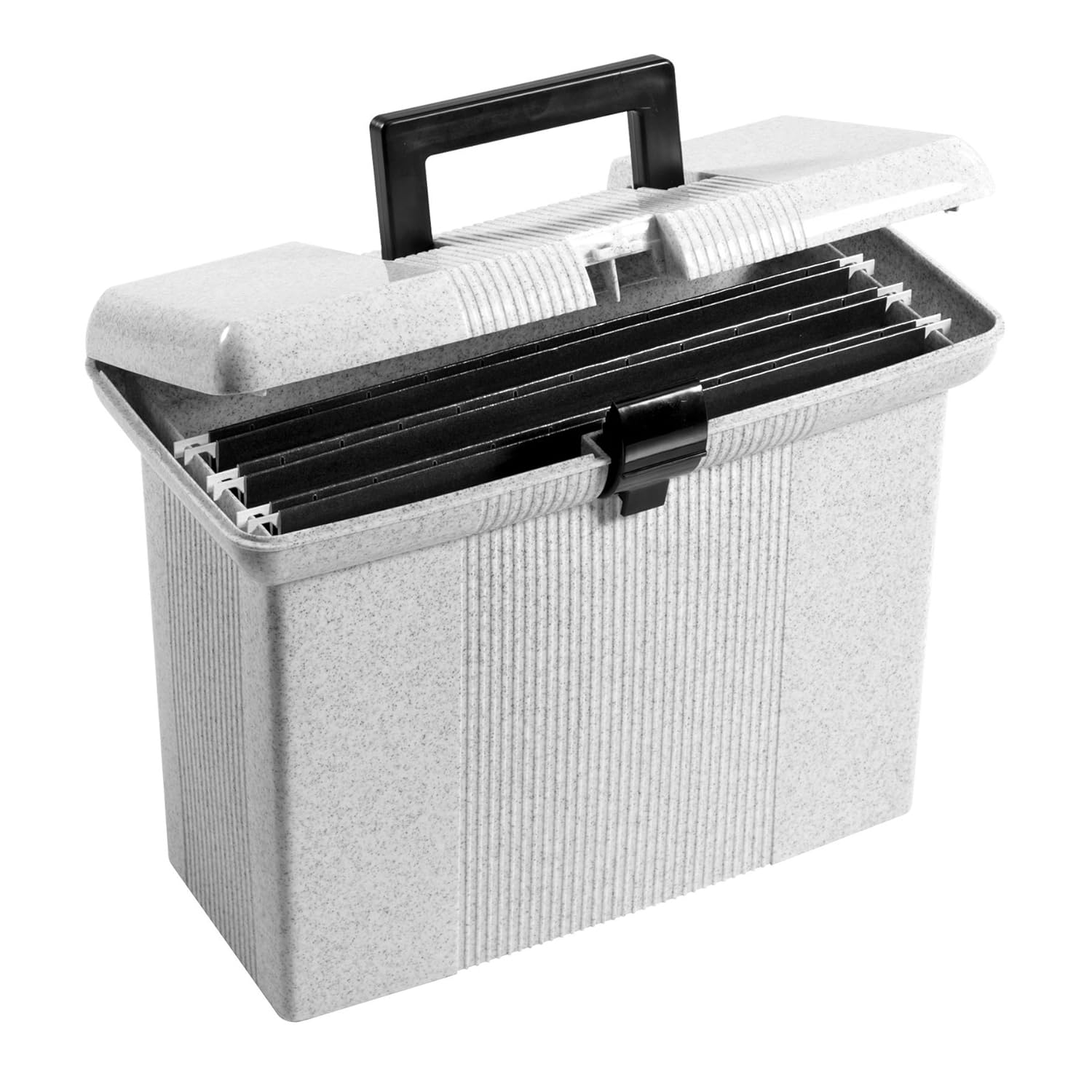 Oxford Portfile Portable File Box, Granite, 11" H x 14" W x 61/2" D