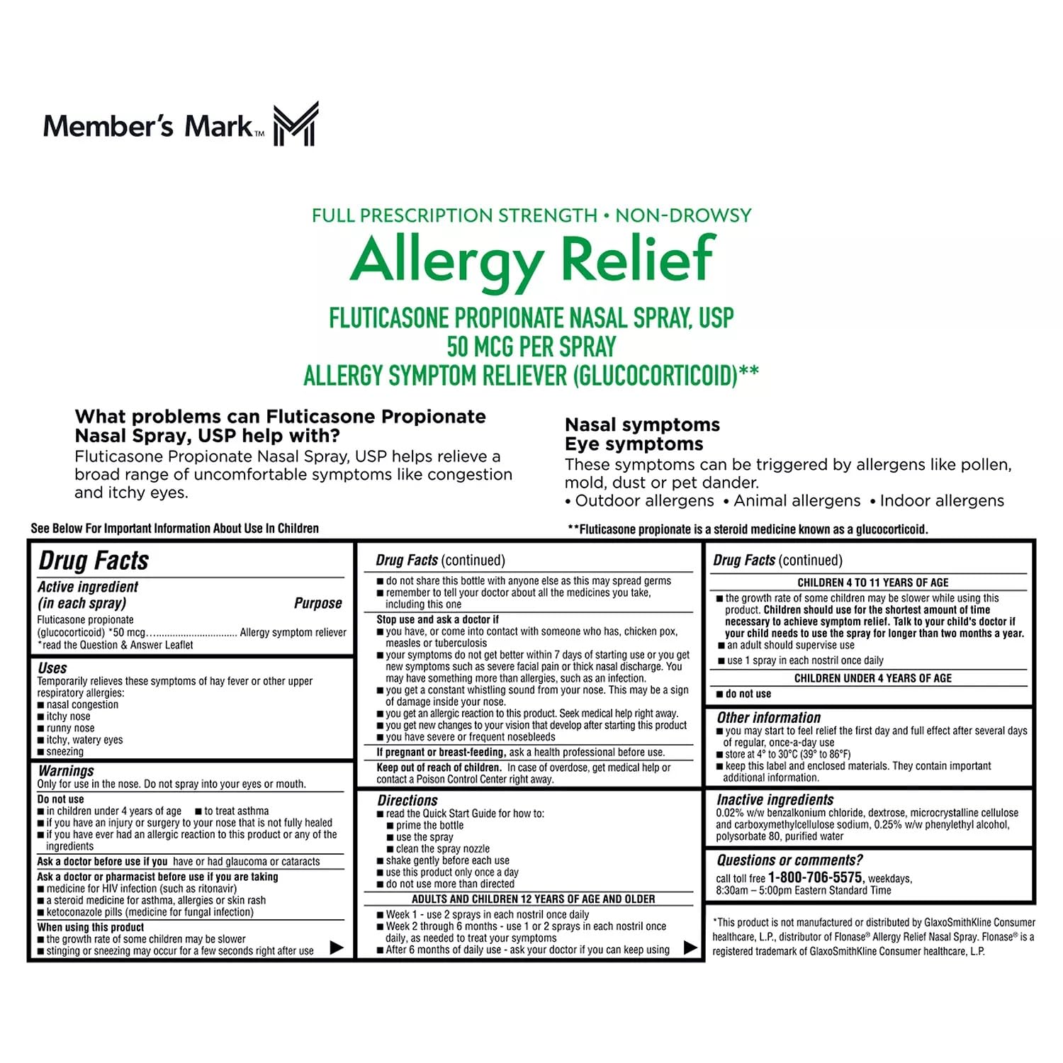 Members Mark Fluticasone Propionate Nasal Spray (6 pk, 0.54 fl. oz. Bottle)