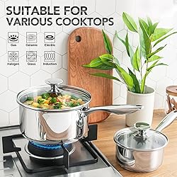 MICHELANGELO Stainless Steel Saucepan Set with Lids