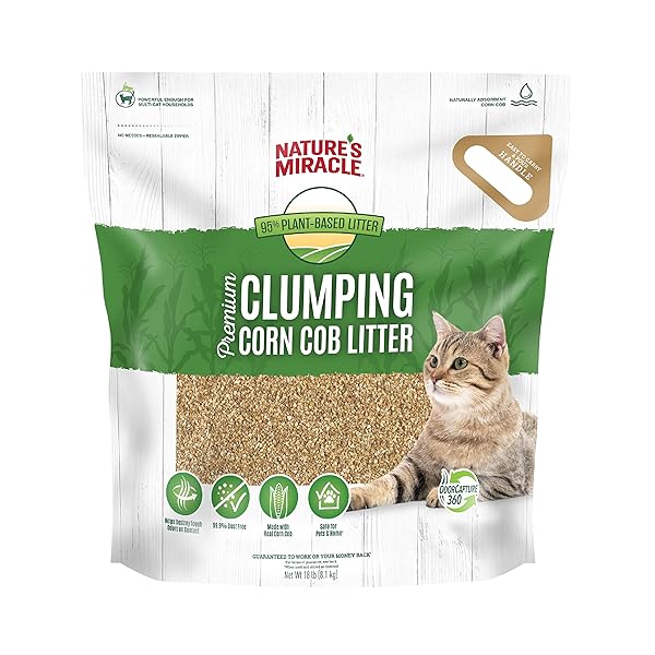NATURE’S MIRACLE PREMIUM CLUMPING CORN COB LITTER, TOUGH...