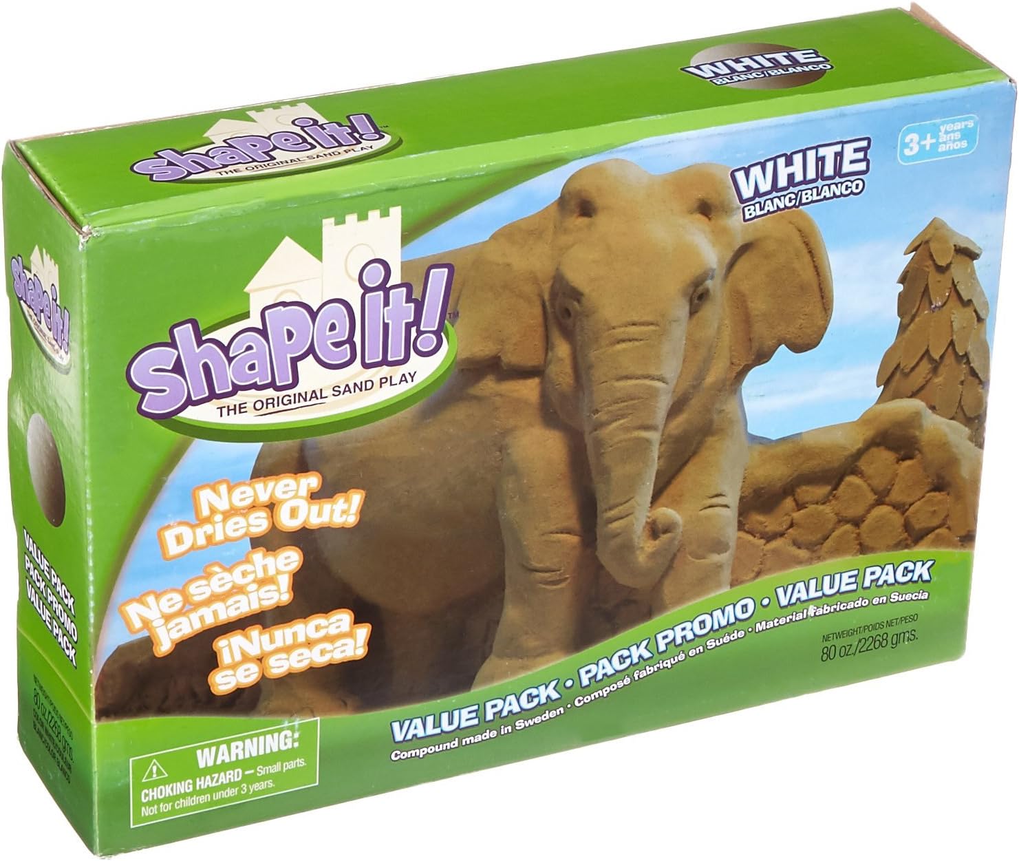 Moon Sand 130-013 Soft Moldable Sand, 5 lb, White