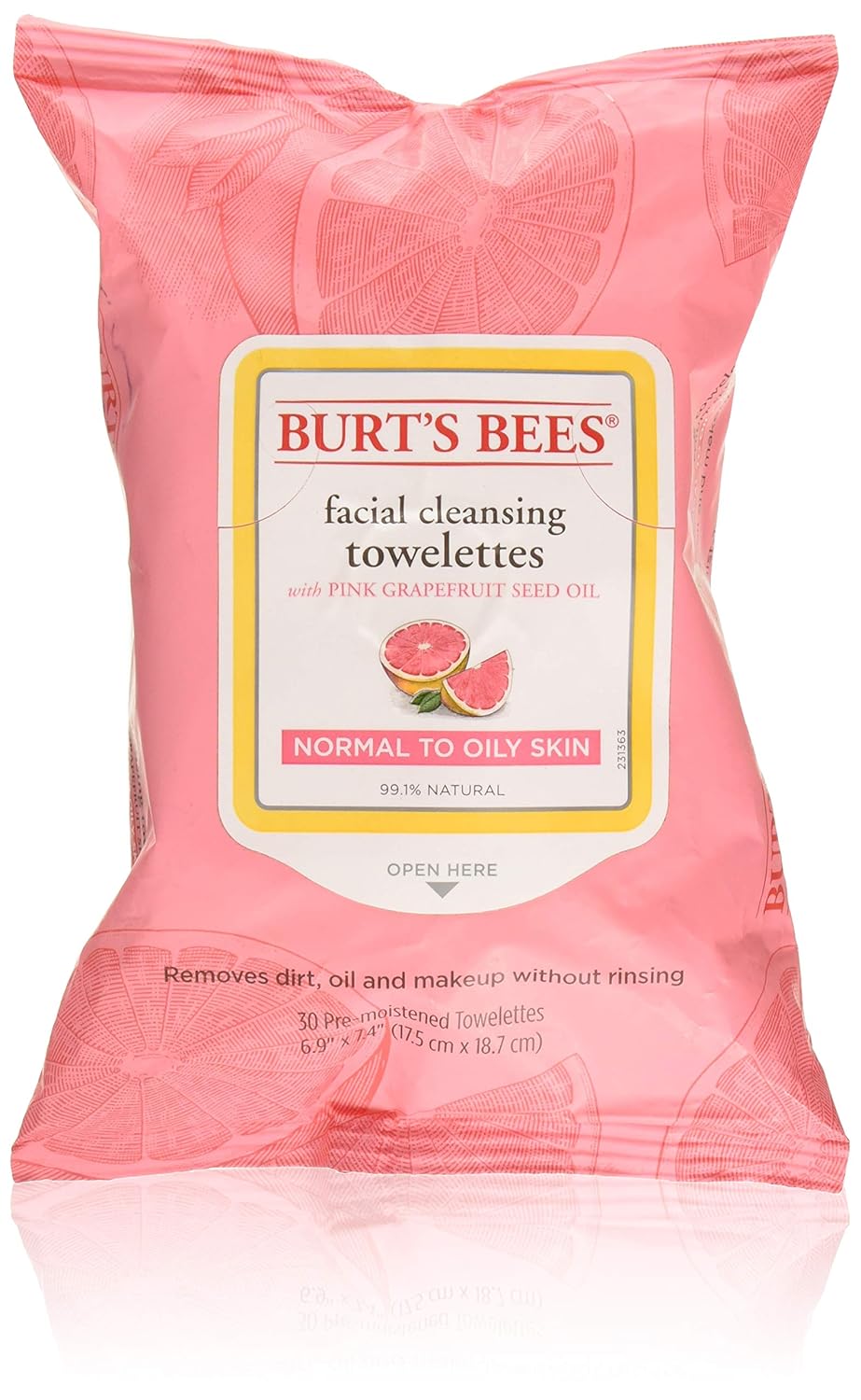 Burts Clnse Towelette Gra Size 30ct Burts Cleasing Towel Pink Grapefruit 30ct