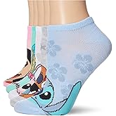 Disney womens Lilo & Stitch 5 Pack No Show Socks