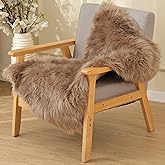 ORINOVA Beige Faux Sheepskin Fluffy Fur 2x3 Area Rugs for Bedroom Washable Shaggy Carpet Rug for Living Room Nursery Furry Rug Home Décor