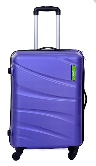 Safari Flo Secure 4 Wheels Double Zipper Polycarbonate Purple Hard Side Trolley Bag