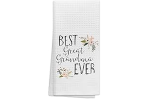 OHSUL Best Great Grandma Ever Floral Absorbent Kitchen Towels Dish Towels Dish Cloth,Grandma Mother's Day Hand Towels Tea Towel for Bathroom Kitchen Decor,Grandma Gifts