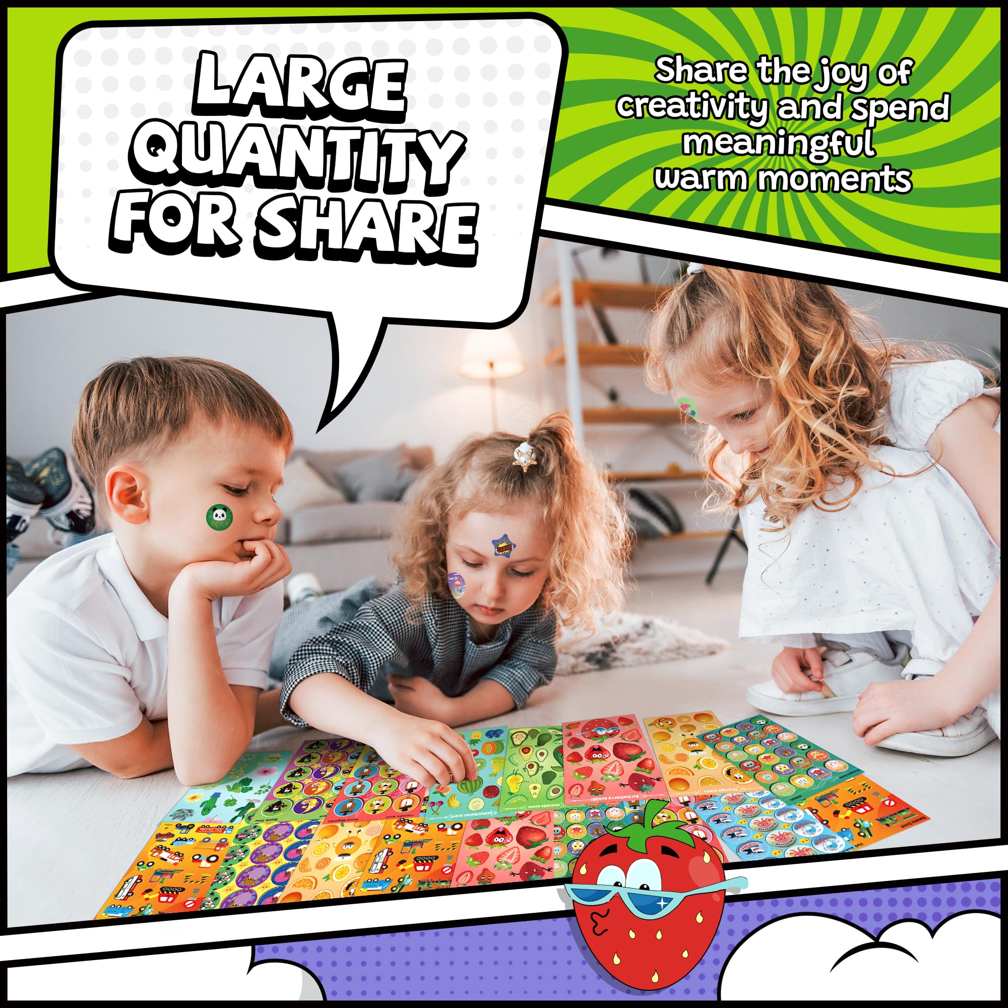 HORIECHALY Scratch and Sniff Stickers, Smelly Stickers for Kids 68 Sheets 17 Scents, 1000+ Cute Scented Pattern of Food Fruit Flower, Classroom Reward for Teachers, Holiday Gift for Little One.