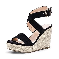 Womens Cross Strap Wedge Sandals Espadrille