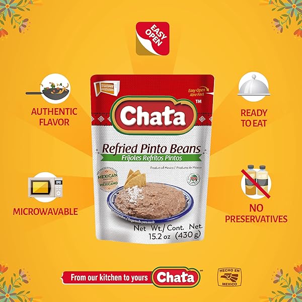 CHATA AUTHENTIC MEXICAN REFRIED PINTO BEANS, 15.2, PACK OF 1