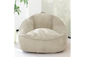 UODERS Bean Bag Chair for Adults & Kids, Giant Plush Corduroy Beanbag Sofa with Filling, Comfy Chairs with Handle for Living 