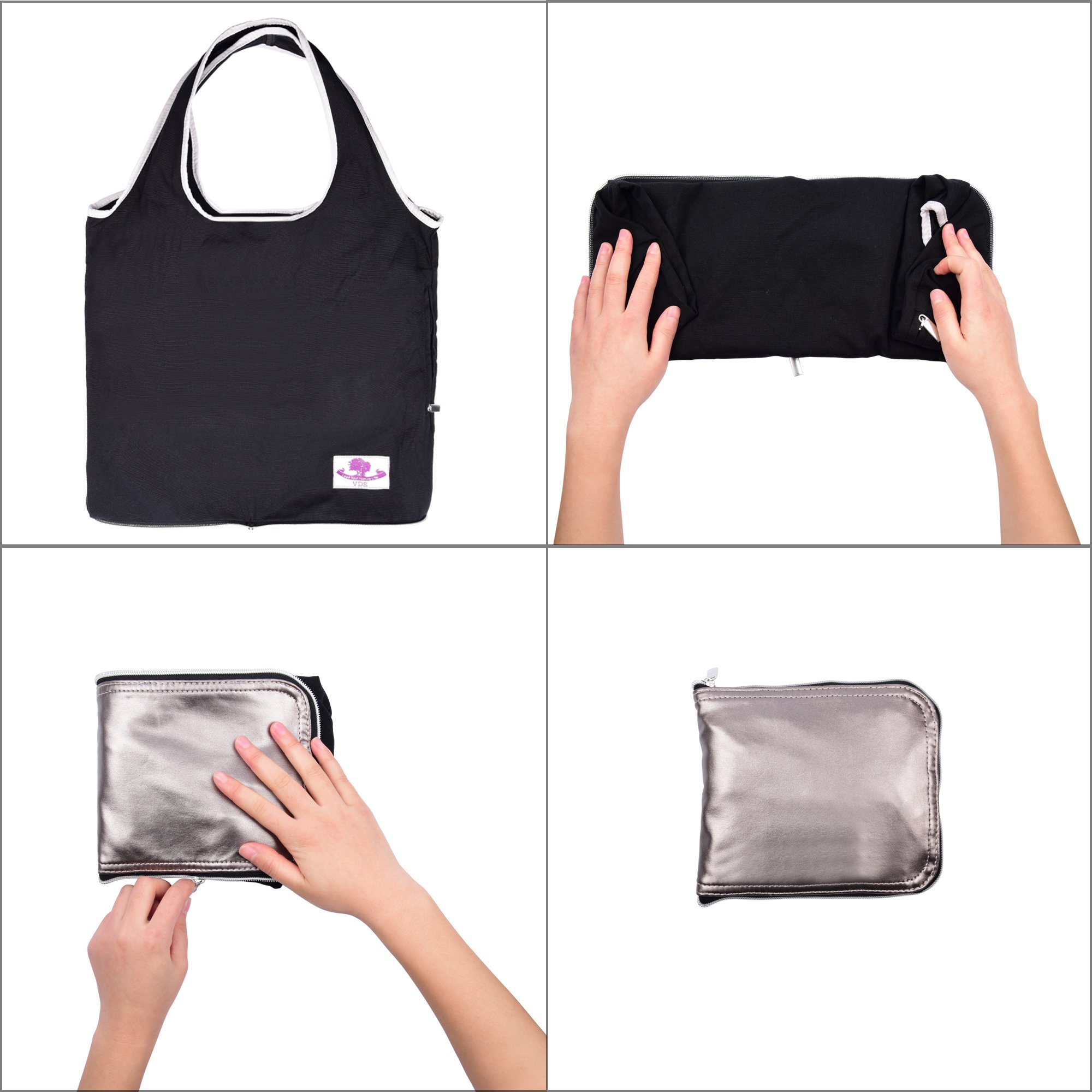 VDS Reusable Grocery Bags, Large Eco Friendly Foldable Grocery Tote Bag Heavy Duty Washable Shopping Bags