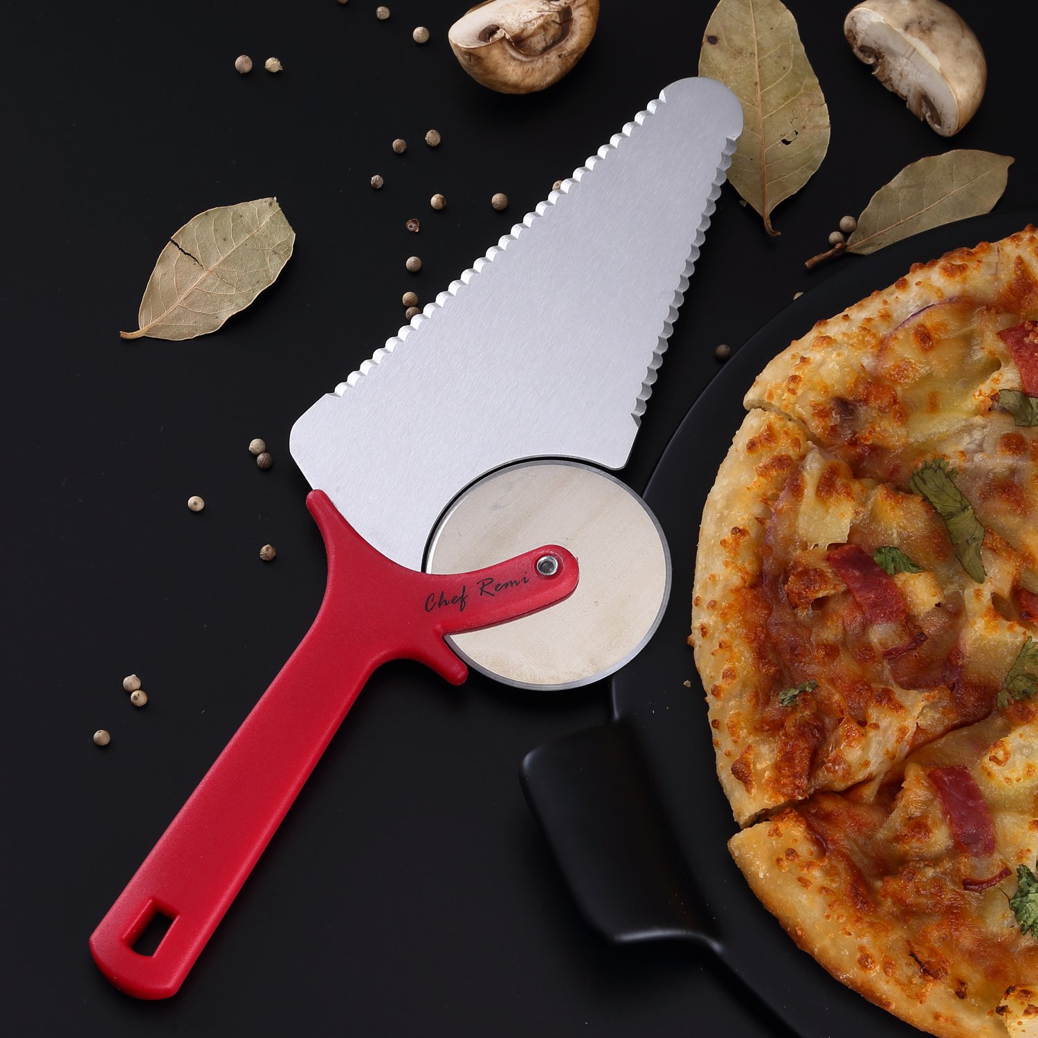 Última cortador de Pizza – Garantía de reemplazo de por vida – Innovador 3 en 1 cortador de Pizza, para uso en piedra para pizza, pan o tabla de cortar – Super Sharp hoja de acero inoxidable cuchillo de – fuerte como cualquier