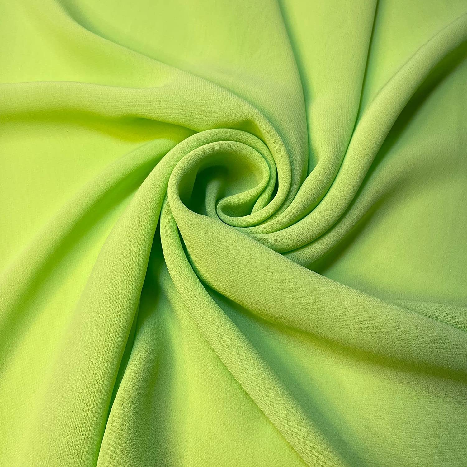 Clearance Chiffon Sheer Fabric Plain Soft Polyester Wedding Arch Dress Craft Material 44" - 112 cm Wide Sold As Pre - Cut Lengths (5 Meter, Mint Green)