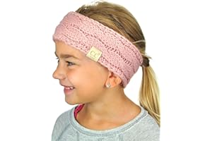 C.C Children's Kids' Winter Warm Cable Knit Fuzzy Lined Ear Warmer Headband
