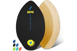 BPS 'Shaka' Skimboards with Colored EVA Grip Pad and High Gloss Clear Coat - Hardwood Skim Board with Grip Pad for Kids and A