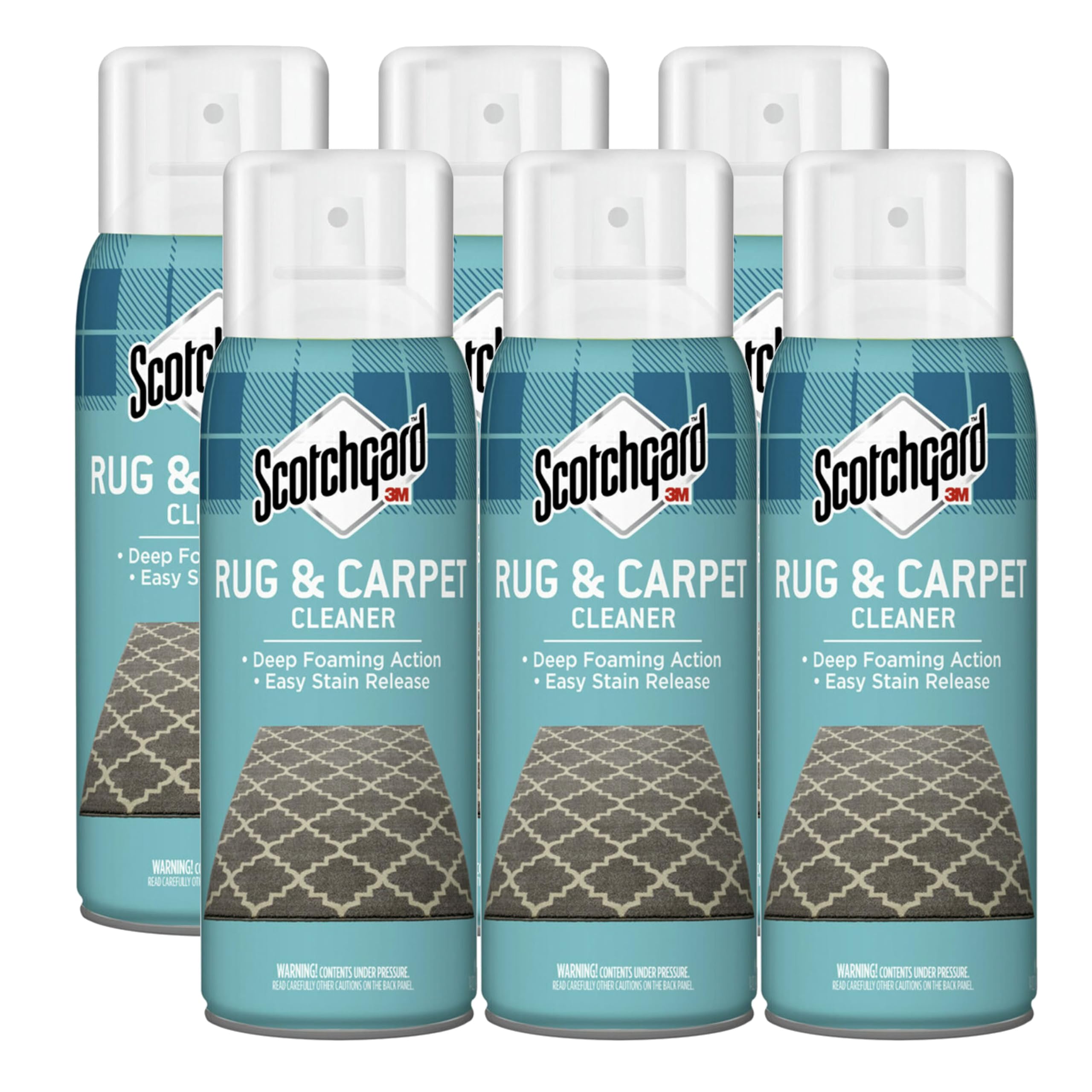 Scotchgard Rug & Carpet Cleaner, Fabric Cleaner Blocks Stains, Cleaning Sprays Make Cleanup Easier, Six 16.5 oz Cans Image