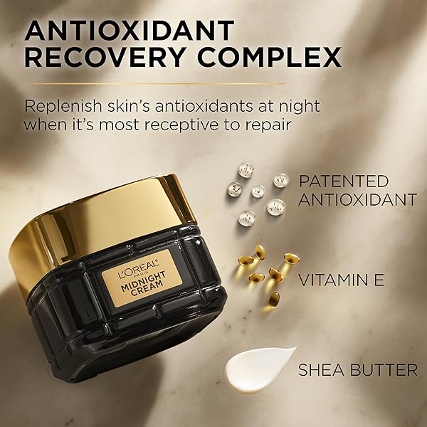 L’OREAL PARIS AGE PERFECT ANTI-AGING MIDNIGHT CREAM, FACE MOISTURIZER TO REDUCE WRINKLES AND FIRM SKIN, 1.7OZ + SERUM SAMPLE