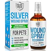SILVER GRADE Wound Spray for Pets &ndash; Colloidal Silver Wound Care for Dogs &amp; Cats &ndash; Helps with Skin Irritation, Hot Spots, Rashes, Scratching, Itch, Bites &amp; Burns &ndash; Use a Dog Cone &ndash; 4 oz
