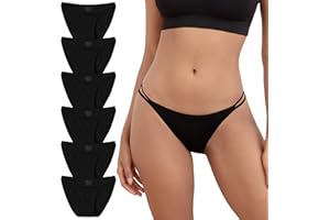 INNERSY Women's Silky Bikini Underwear String High Leg Cut Panties 6-Pack