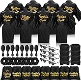 Coume 48 Pcs Women Birthday Robe Birthday Queen Squad Robe Sunglasses Scrunchie Headbands Comb Bag for Spa Party