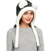 Women Cute Bear Ear Hat Plush Earflap Beanie Hat Fuzzy Sherpa Trapper Cap Winter Warm Crochet Knitted Cap