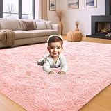 Aspire Homeware Pink Rugs 120x170cm Living Room Anti Slip Shaggy Thick Pile view 2