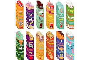 Fainne 36 Pieces Scented Scratch and Sniff Bookmarks for Kids Snack Fruit Scented Bookmarks Funny Classroom Smelly Bookmark for Students Teenager School Office Home, 12 Style
