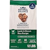 Natural Balance Limited Ingredient Adult Dry Dog Food with Healthy Grains, Lamb & Brown Rice Recipe, 12 Pound (Pack of 1)