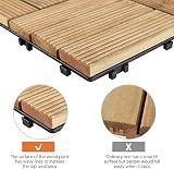 Yaheetech 27 Pcs Decking Tiles 30x30cm Interlocking Outdoor Flooring Natural view 5