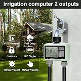 Johgee 2 Zone Sprinkler Timer, Programmable Watering System with Rain Delay view 3