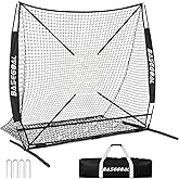 BaseGoal 6'×6' Baseball Softball Practice Net,Baseball Backstop,for Hitting Pitching Batting Catching with Bow Frame,Bonus Strike Zone,Target