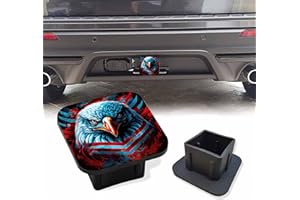 Sutmore Trailer Hitch Cover, Independence Day Eagle American Flag Hitch Cover Rubber Towing Hitch Plug Covers, Square 2 Inch Receiver Tube Plug Cap for Trucks Cars SUVs