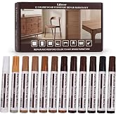 Lifreer 12 Colors Furniture Touch Up Markers, Wood Scratch Repair Markers for Scratches, Scuffs, Nicks on Furniture, Cabinets, Wood Floors, Tables, Doors, Trim &amp; Bedposts