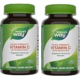 Nature's Way Vitamin C 1000 mg with Rose Hips, 1000 mg per Serving, 100 Capsules, Pack of 2
