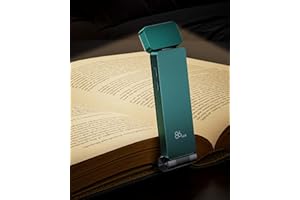 86lux Reading Light, Rechargable Book Light for Reading in Bed, Ultralight Clip-on LED Bookmark Lamp with 3 Amber Colors & Stepless Dimming for Night Reading for Book Lovers, Kids, Green