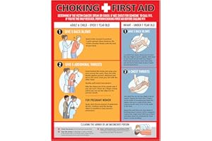 Performore Choking Poster with a Magnetic Back - for Infant, Child, Adult Laminated, 8.5 x 11 inches - Heimlich Maneuver Post