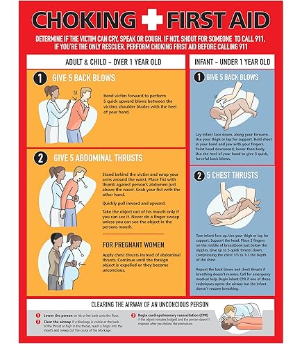 Safety First Baby Kit CPR And Choking Poster For Infant, Child
