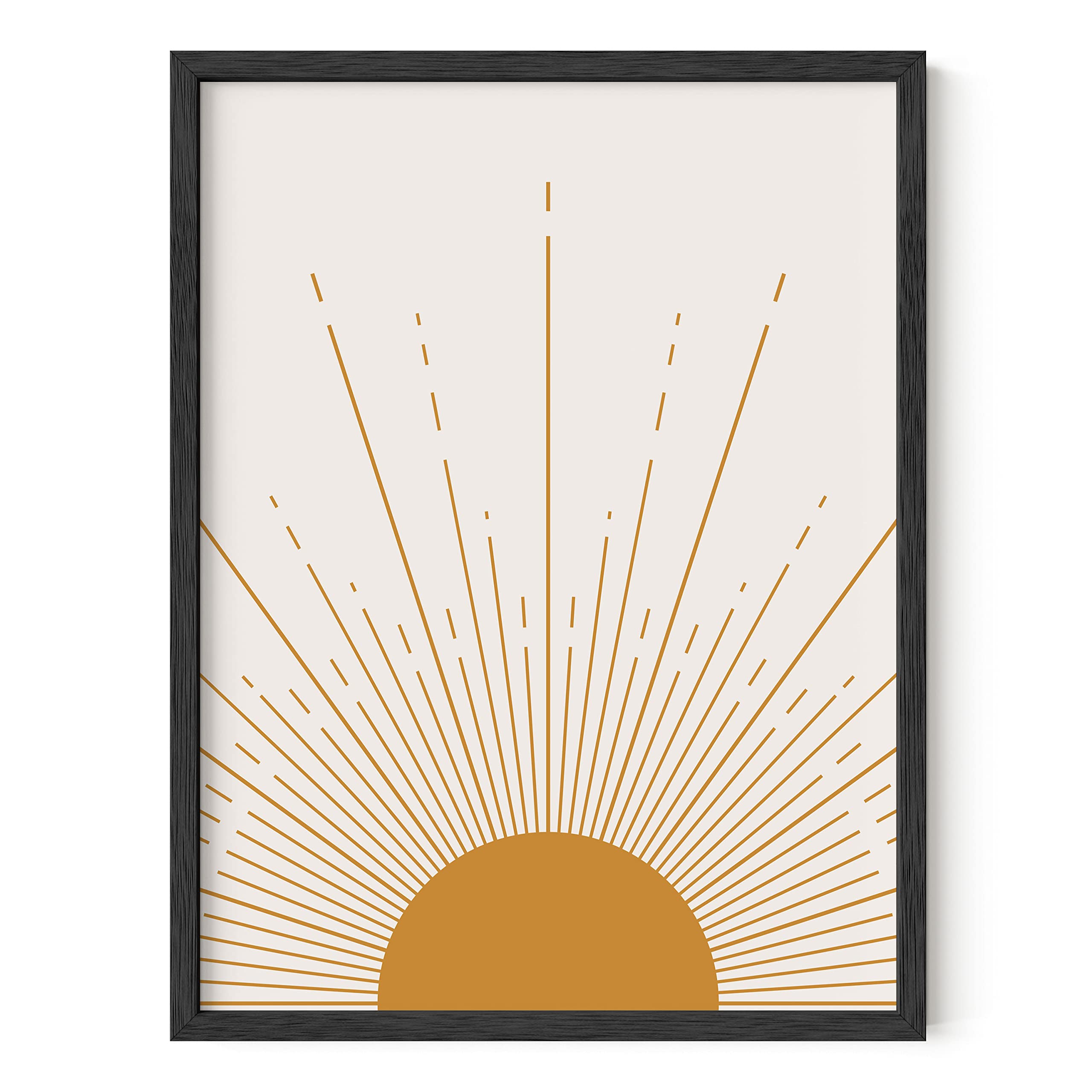 HAUS AND HUES Minimalist Wall Art Mid Century Art Wall Decor - Mid Century Modern Decor Contemporary Wall Art, Zen Wall Art (12"x16" UNFRAMED)