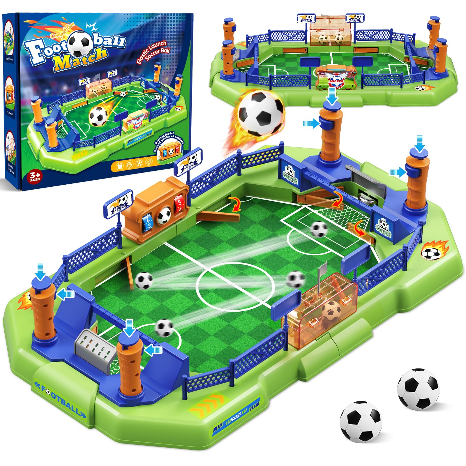 Mini Foosball Table Game for Kids – Soccer Board Game, Portable Tabletop Pinball Interactive Sports Game, Indoor Family Party Birthday Gift Educational & Active Toy for Boys Girls Ages 3+