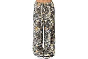 Floerns Girl's Camouflage Baggy Wide Leg Hunting Pants Drawstring Camo Pant