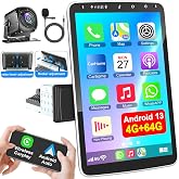 Android 13 Single Din Car Stereo 10 Inch Rotatable Touch Screen Radio | Wireless Carplay Android Auto,GPS Navigation WiFi FM/RDS HiFi Bluetooth Android Radio Head Unit,Mirrorlink, Reverse Camera