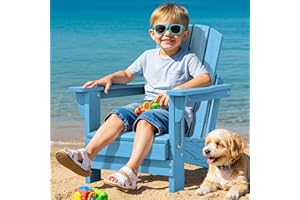 SERWALL Kids Adirondack Chair, HDPE Adirondack Chair for Children,All-Weather Resistant for Patio, Garden, Backyard - Light Blue
