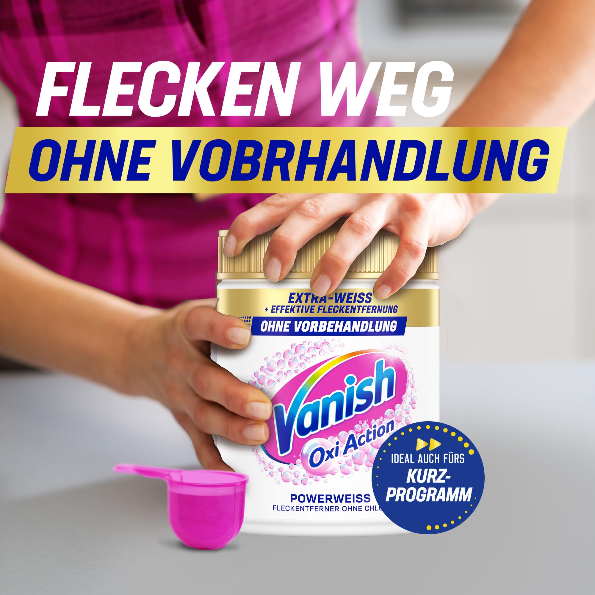 Vanish Oxi Action Powerweiss Fleckenentferner Pulver – 1 x 1,125 kg – entfernt Flecken auch ohne Vorbehandlung, sogar im Kurzprogramm 7