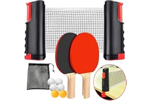 XUANZHI Table Tennis Set Portable Ping Pong Set with Retractable Table Tennis Net,Rackets,Balls and Carry Bag for Indoor/Outd