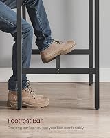 VASAGLE High Table Square Bar Table 60x60x92 cm Steel Frame Rustic Brown Black view 6