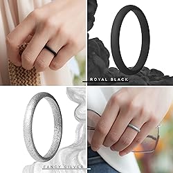 ThunderFit Stackable Silicone Wedding Rings for