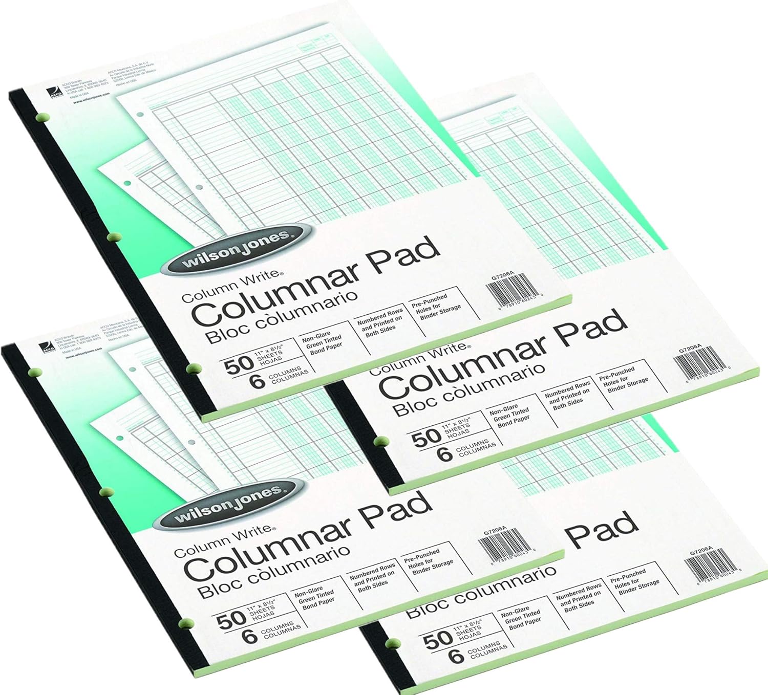 11 x 16 3/8 50Sheet Pad 13 EightUnit Columns Wilson Jones G7213A