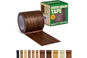 ECOHOMES Wood Grain Repair Tape - Self Adhesive Brown Wood Colored Tape for Furniture Repair | Peel & Stick Veneer Strips Trim, Woodgrain Duct Tape for Furniture, Vinyl Floor, Door Patch Kit (Dark Walnut)