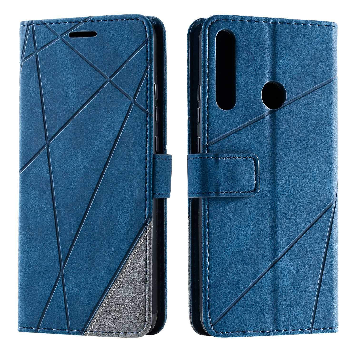 SONWO Case for Huawei P40 Lite E Case, Premium Leather Flip Wallet Case Magnetic Closure Card Slots Kickstand Phone Case for Huawei P40 Lite E, Blue