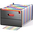 ABC life 26 Pockets Accordion File Organizer,Expanding Filing Box with Mesh Bag,Expandable A4/Letter Size Folder, Accordian Document Organizer,Portable Bill/Receipt Folders with A-Z Alphabetical Tabs
